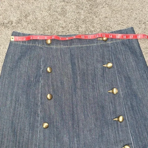 Michael Kors denim button-up mini skirt - 12 - dark blue - Picture 6 of 7